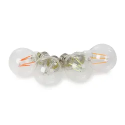 HQ Power LED-Filament-Lampe, transparentes Glasgehäuse, E27, 4 Stück, verschiedene Farben