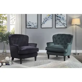 Atlantic Home Collection Sessel LEO Textil 82 x 88 x 83 cm Grün mit Taschenfederkern