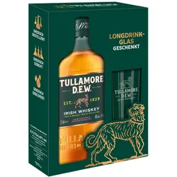 Tullamore Dew Original Irish Whiskey in Geschenkset mit Longdrink-Glas - AKTION