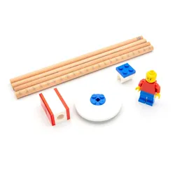 LEGO® Schreibwarenset - 4 Bleistifte, 1 Bleistiftspitzer, 1 Radiergummi, 1 Topper, 1 Legofigur
