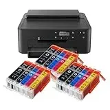 IC-Office TS705a Farbtintenstrahl-Drucker (Drucker, USB, CD-Druck, WLAN, LAN, Apple AirPrint) Schwarz + 15 XXL Tintenpatronen