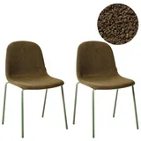 Beliani Konferenzstuhl Bouclé grün 2er Set