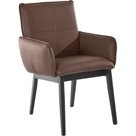 Home Affaire Model 6 68x90x66 cm, 2 St., Leder, Gestell ist Buche in schwarz lackiert