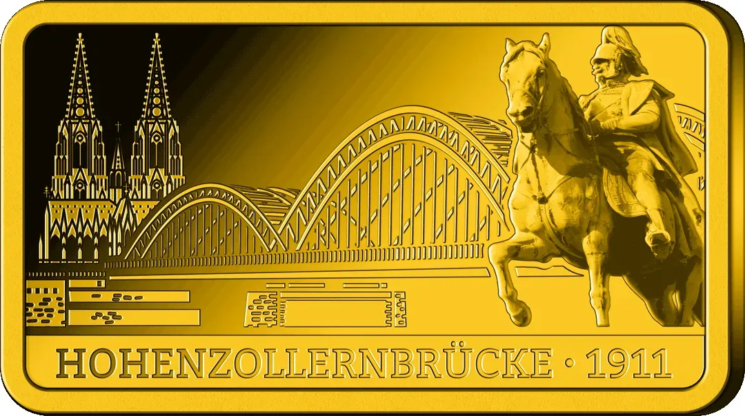 1 Gramm Goldbarren Hohenzollernbrücke