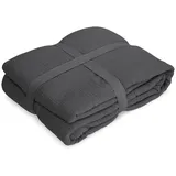 kamelshopping Musselin Decke Kuscheldecke 130 x 180 cm Grau/Schwarz