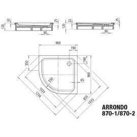 Kaldewei ARRONDO Viertelkreis-Duschwanne 460000010001