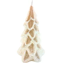 Dekohelden24 Tannenbaumkerze 21 cm weiß