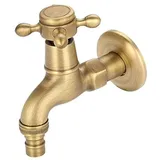 Bad Dusche Wasserhahn Waschmaschine Wasserhahn Vintage Öl Poliert Messing Wasserhahn Single Cross Handle Wandmontage Luxus Kalt/Heiß Wasserhahn Wassersteuerung Für Becken (# 2)