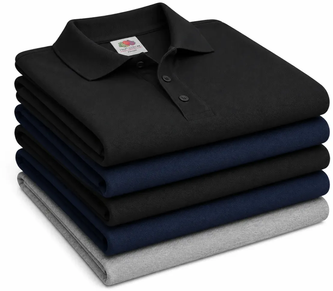 Fruit of the Loom - 5er Pack Premium Poloshirt - Office Mix / 3XL