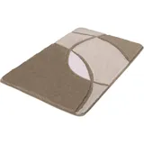 Kleine Wolke Badematte »Kent«, Höhe 20 mm, rutschhemmend beschichtet, fußbodenheizungsgeeignet, Badteppich, modernes Design, Hoch-Tief Effekt, waschbar, beige