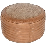 Home ESPRIT Bodenkissen braun Kamel Rattan 50 x 50 x 30 cm