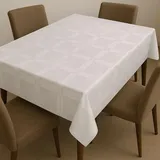 Artwelt Gartentischdecke Knitterfrei Wachstuchtischdecke Tischtuch Dekorativ Abwaschbar Wunschmaß Tischwäsche für Küche Esszimmer Garten Balkon & Terrasse (Quadrat 100X140cm, Weiss Geometrisch)