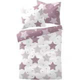 Traumschlaf Biber Sterne Lila 135 x 200 cm + 80 x 80 cm