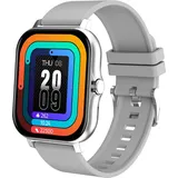 TPFNet SW4 BT 40 mm Kunststoffgehäuse Grau Silikonarmband Grau M