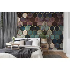 Living Walls Fototapete ARTist Rugged Marble, (Set, 4 St), Marmor, Vlies, glatt beige