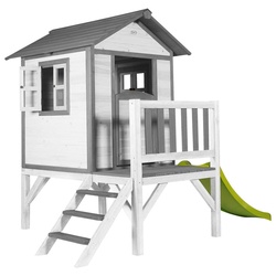 Spielhaus, Grau, Grün, Weiß, Holz, Zeder, 240x189x167 cm, Fsc, EN 71, Spielzeug, Kinderspielzeug, Spielzeug für Draußen