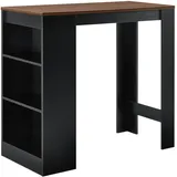 [en.casa] Bartisch Kouvola 110 x 50 x 103 cm Schwarz/Walnuss