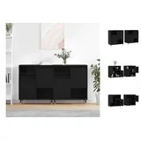 vidaXL Sideboards 2 Stk. Schwarz Holzwerkstoff