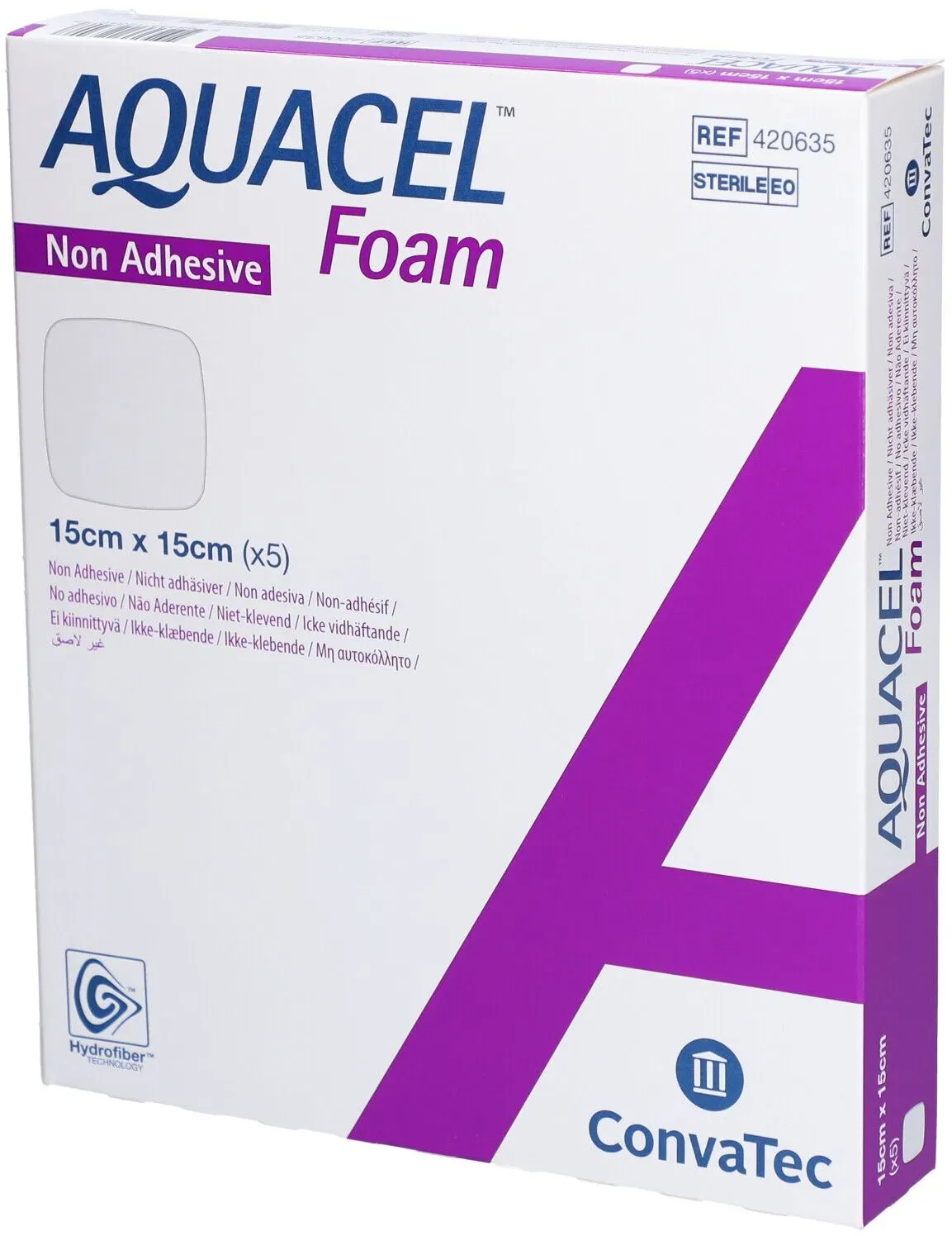 AquacelTM Foam nicht haftender Verband 15x15 cm