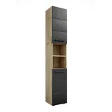 BASIC by Balculina Mid.you Hochschrank 34 x 190 cm Schwarz Holzwerkstoff