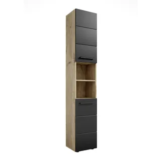 BASIC by Balculina Mid.you Hochschrank 34 x 190 cm Schwarz Holzwerkstoff