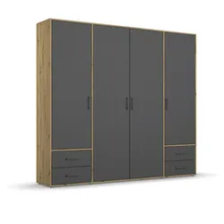 rauch BLUE Kleiderschrank Voyager 187 x 194 cm Dekor Grau-Metallic / Eiche Artisan