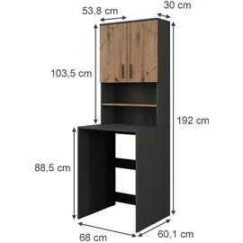 Vicco Waschmaschinenumbauschrank Irma 68 x 88,5 cm Anthrazit/Artisan