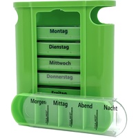 Medikamentendosierer Pillenbox Tablettenbox grün 1 Stück Pillendose Medikamentenspender 7 Tage Original Tiga-Med Qualität