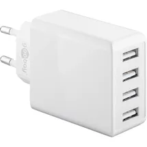 goobay 44962 4-fach USB-Ladegerät 30W, weiß