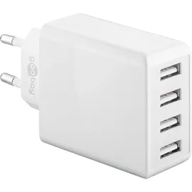 goobay 44962 4-fach USB-Ladegerät 30W, weiß