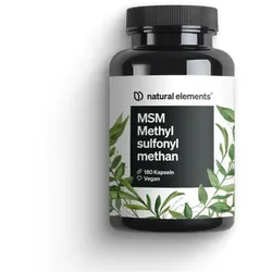 MSM Kapseln - 180 vegane Kapseln - Laborgeprüfte 1600mg Methylsulfonylmethan (MSM) Pulver pro Tagesdosis - Ohne Magnesiumstearat, hochdosiert und in Deutschland produziert 165 St