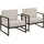 Tectake tectake® Garten-Loungesessel, Dicke des Sitzpolsters 14 cm, pulverbeschichtetes Stahlgestell, 74 x 78 x 85 cm