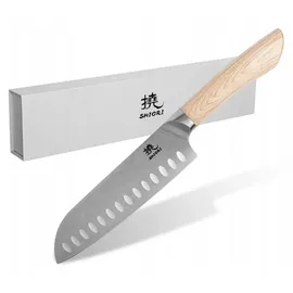 Windmühlenmesser Santoku Kochmesser 18 cm Braun