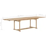 vidaXL Gartentisch Ausziehtisch 180-280 x 100 x 75 cm Massivholz Teak Braun