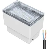 ledscom.de LED Pflasterstein Bodeneinbauleuchte CUS für außen, IP67, eckig, 8 x 5cm, warmweiß, 230v, Outdoor, Terrasse, Gartenbeleuchtung, Bodeneinbauleuchte, Strom, Bodenlampe, Bodenleuchte