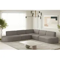 Fun Möbel Ecksofa Designersofa PALMA in Stoff Scala Grau
