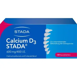STADA Calcium D3 STADA 600 mg/400 I.E. Kautabletten 50 St.