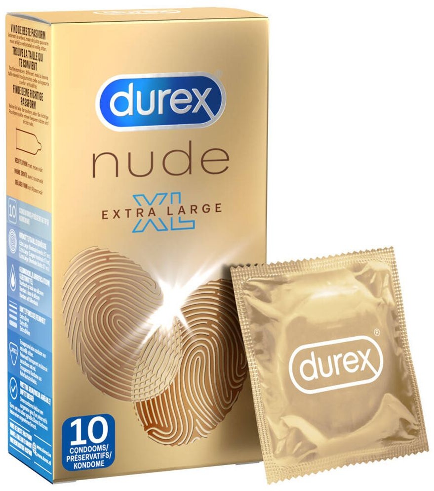 durex® Nude XL Préservatifs Sensation Peau contre Peau 10 pc(s) préservatif(s)