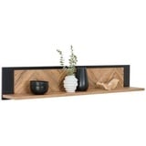 hom'in Hom`in Wandboard Schwarz, Eiche, 140x25.8x21.9 cm