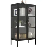 VCM Standvitrine FlokaM 100 x 40 x 200 cm Schwarz