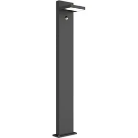 LUCANDE Silvan mit Bewegungsmelder Spritzwassergeschützt (Modern) in Schwarz aus Aluminium (1 flammig,) - Wegeleuchte Pollerleuchte, Wegelampe, Sockelleuchte