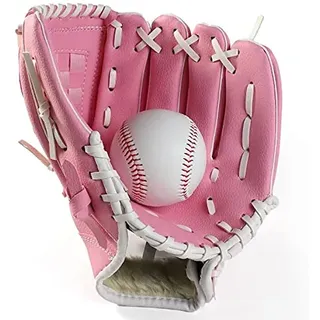 RETHPA Baseball Handschuhe,Softball Handschuh Outdoor Sport Softball-Praxishandschuhe Baseball und Softball-Mitt-Baseball-Trainingshandschuh Kinder/Erwachsene (Color : Pink, Size : 9.5inch)