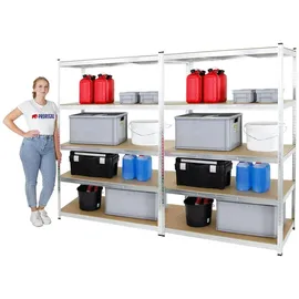 Proregal Lagerregal Metall 120x180x60 cm Silber 5 Fachböden