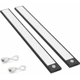 2er-Pack LED-Schrankleuchten mit Bewegungssensor, 150 lm, Küchenleuchten mit wiederaufladbarem Akku, USB-Beleuchtung, automatisch/an/aus - Lablanc