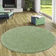 Snapstyle Hochflor-Teppich Luxus Hochflor Langflor Teppich Milano Rund, Rund, Höhe: 43 mm grün 100 cm x 100 cm x 43 mm