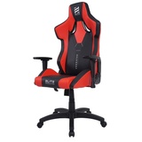 Elite Gaming-Stuhl PREDATOR, ergonomisch, Höhe verstellbar, bis 150 kg, 3D-Armlehnen, Wippmechanik (Rot/Schwarz)