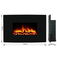 Primaster Elektrokamin schwarz Toronto 2000 Watt 91 x 58 cm