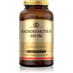 Solgar Magnesiumcitrat 200 mg Tabletten zur Reduzierung von Müdigkeit und Erschöpfung, für gesunde Zähne, Knochen und Muskeln 60 TABL