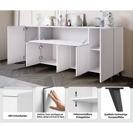 Home Affaire Sideboard Phuket II 180 x 76 x 37,5 cm schwarz