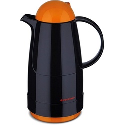 ROTPUNKT Isolierkanne 0,5 ltr. hochwertig I Glaseinsatz I BPA Frei I 24 Std warm 36 std kalt, 0,5 l, (Kaffeekanne I Teekanne, 200 black/clementine), Glaskolben aus doppelwandigem Rosalin-Glas orange Rotpunkt4u